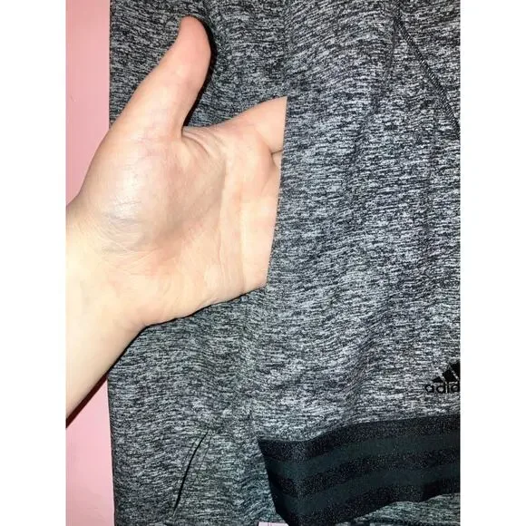 Adidas Heather Grey Athletic Lightweight 1/4 Zip Sweatshirt Size Medium - Picture 3 of 7